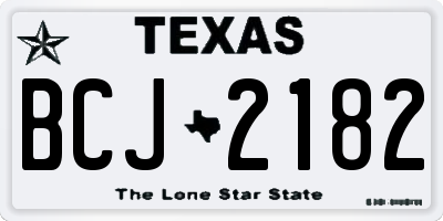 TX license plate BCJ2182