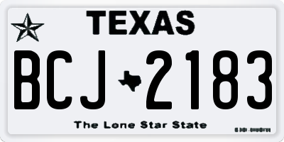 TX license plate BCJ2183