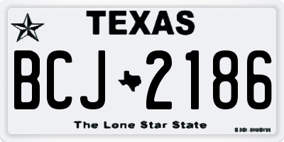 TX license plate BCJ2186
