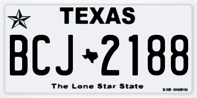 TX license plate BCJ2188