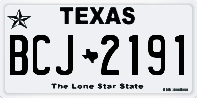 TX license plate BCJ2191