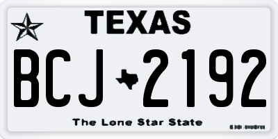 TX license plate BCJ2192
