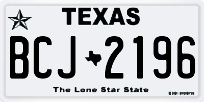 TX license plate BCJ2196