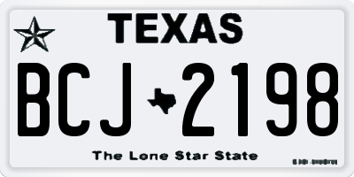 TX license plate BCJ2198