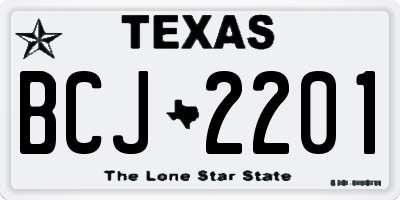 TX license plate BCJ2201