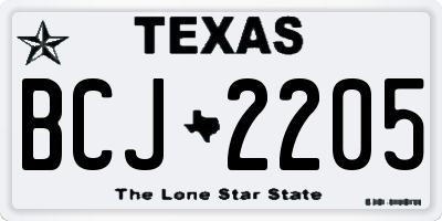 TX license plate BCJ2205