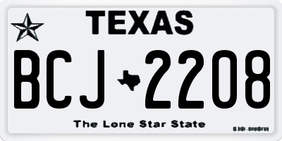 TX license plate BCJ2208