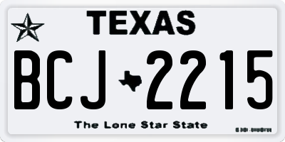 TX license plate BCJ2215