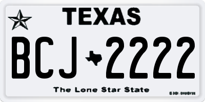 TX license plate BCJ2222