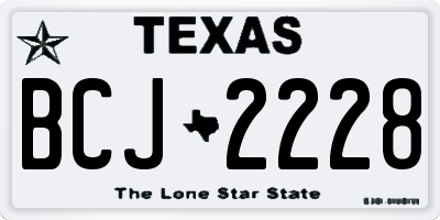 TX license plate BCJ2228