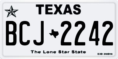 TX license plate BCJ2242
