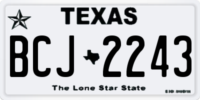 TX license plate BCJ2243