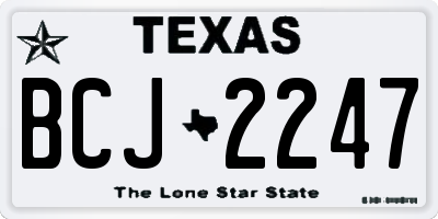 TX license plate BCJ2247