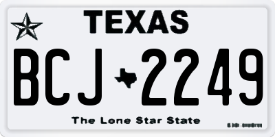 TX license plate BCJ2249