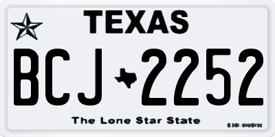 TX license plate BCJ2252