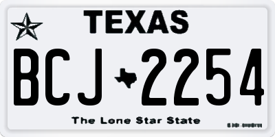 TX license plate BCJ2254