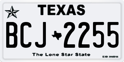 TX license plate BCJ2255