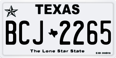 TX license plate BCJ2265