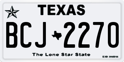 TX license plate BCJ2270