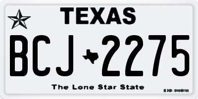 TX license plate BCJ2275