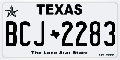TX license plate BCJ2283