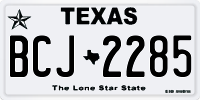 TX license plate BCJ2285