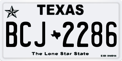 TX license plate BCJ2286