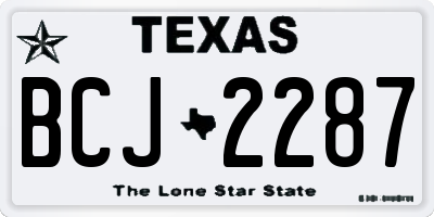 TX license plate BCJ2287