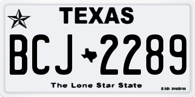 TX license plate BCJ2289