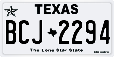 TX license plate BCJ2294