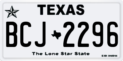 TX license plate BCJ2296