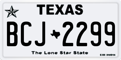 TX license plate BCJ2299