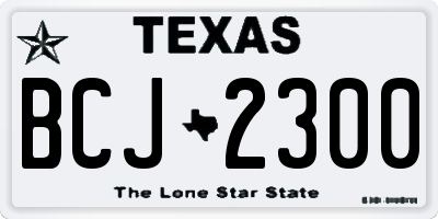 TX license plate BCJ2300