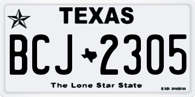 TX license plate BCJ2305