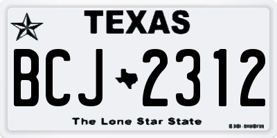 TX license plate BCJ2312