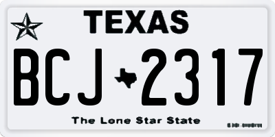 TX license plate BCJ2317