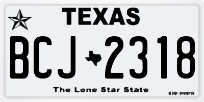 TX license plate BCJ2318