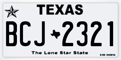 TX license plate BCJ2321