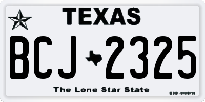 TX license plate BCJ2325