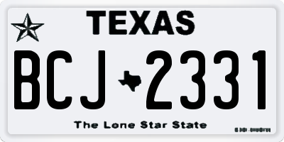 TX license plate BCJ2331