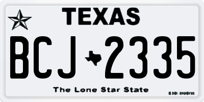 TX license plate BCJ2335