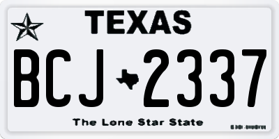 TX license plate BCJ2337