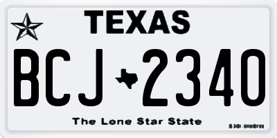 TX license plate BCJ2340