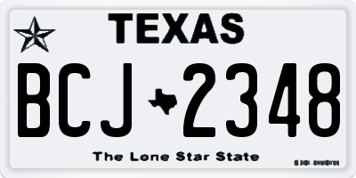 TX license plate BCJ2348