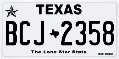 TX license plate BCJ2358