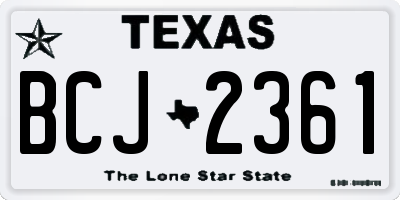 TX license plate BCJ2361
