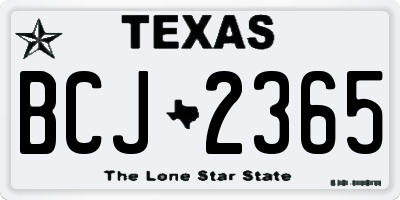 TX license plate BCJ2365