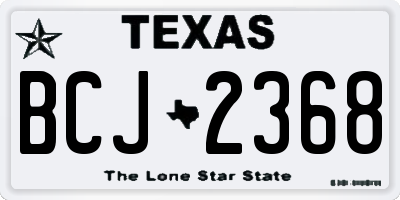 TX license plate BCJ2368