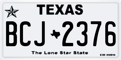 TX license plate BCJ2376