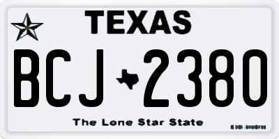 TX license plate BCJ2380